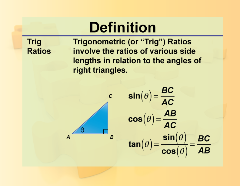 Definition--Trig Concepts--Trig Ratios