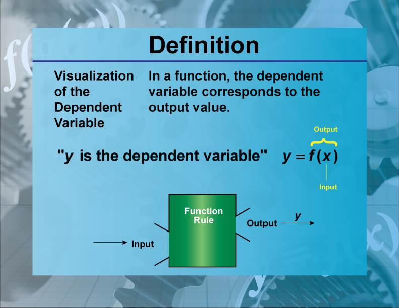 Definition--Functions and Relations Concepts--Visualization of the Dependent Variable