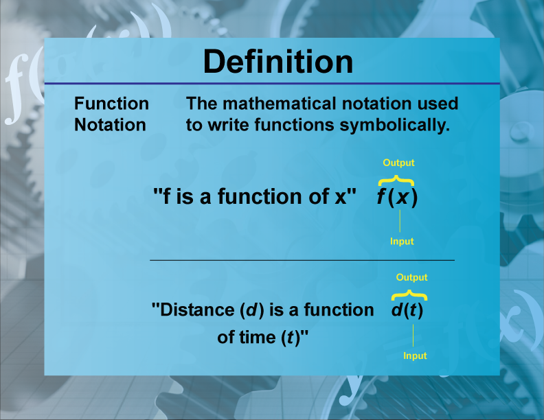 Definition--Functions and Relations Concepts--Function Notation