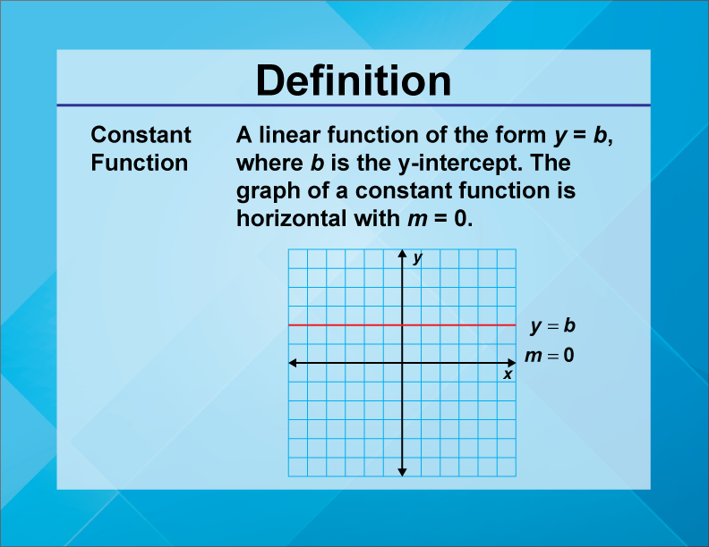 Definition--Linear Function Concepts--Constant Function