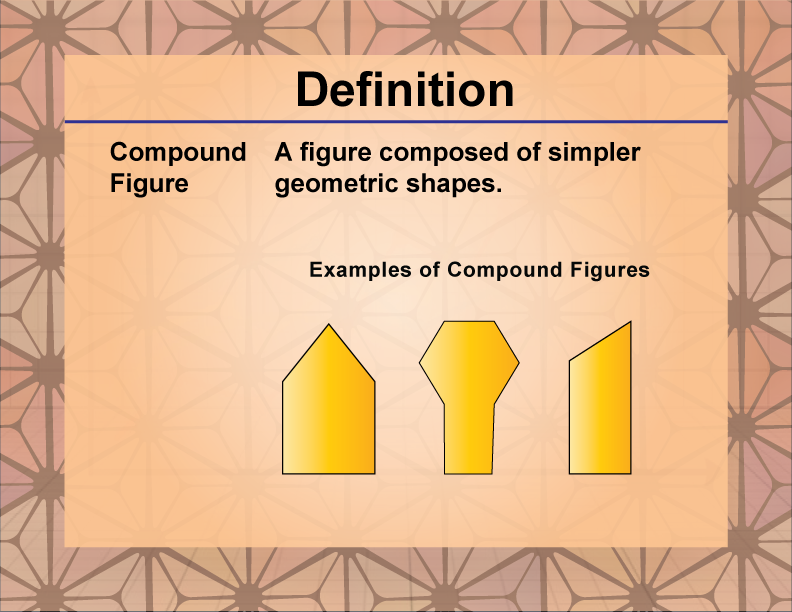 Compound Figure A figure composed of simpler geometric shapes.
