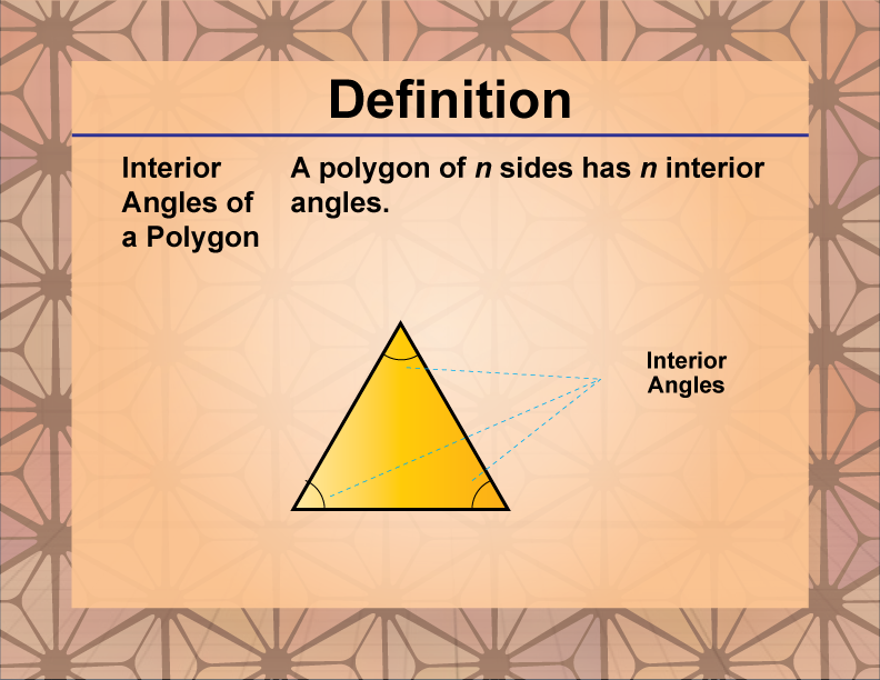 Definition--Polygon Concepts--Sum of the Interior Angles of a Polygon