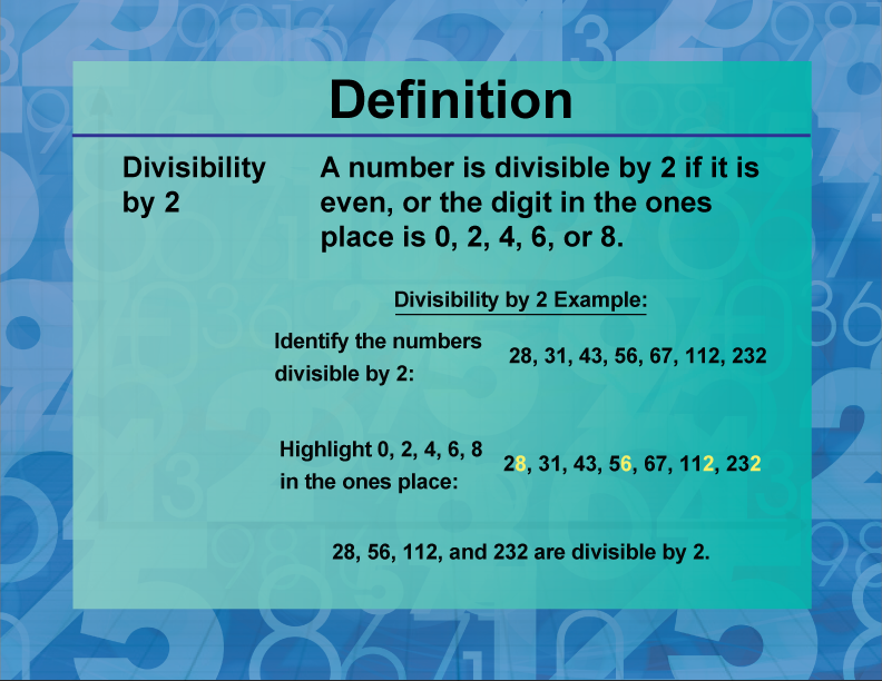 Definition--Prime and Composite Properties--Divisibility Rule for 2