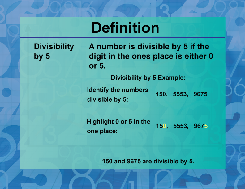 Definition--Prime and Composite Properties--Divisibility Rule for 5