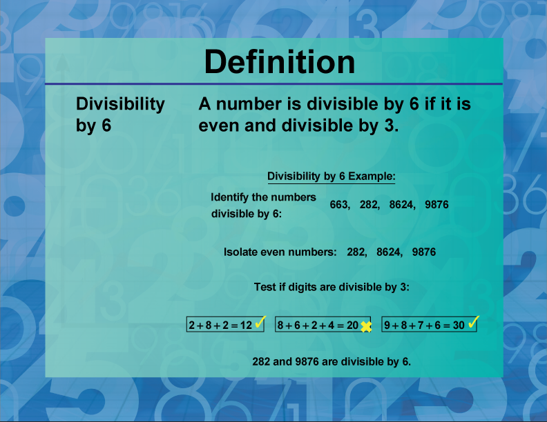 Definition--Prime and Composite Properties--Divisibility Rule for 6