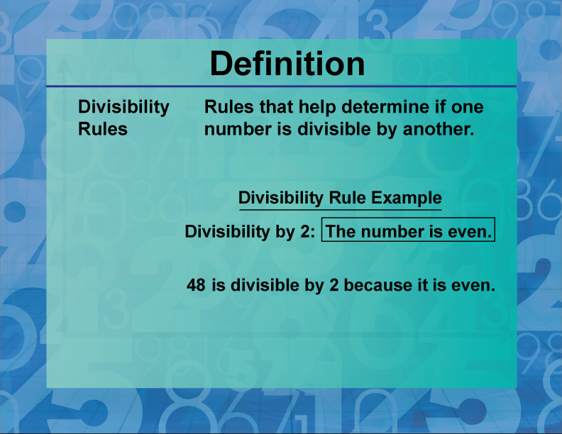 Definition--Prime and Composite Properties--Divisibility Rules | Media4Math