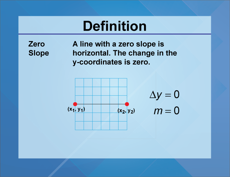 Definition--Slope Concepts--Zero Slope
