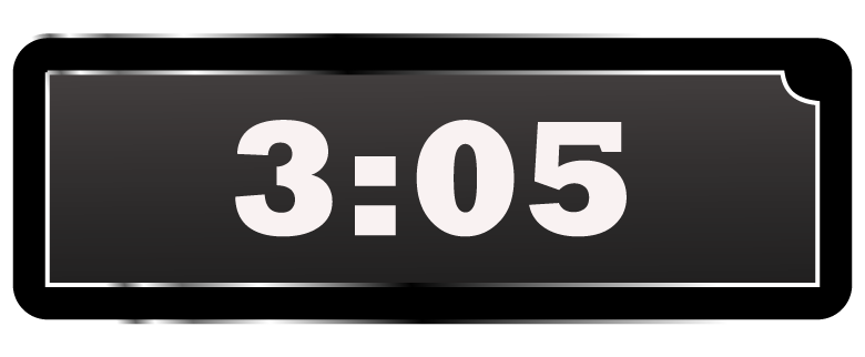 Math Clip Art--Digital Clock Face Showing 3:05