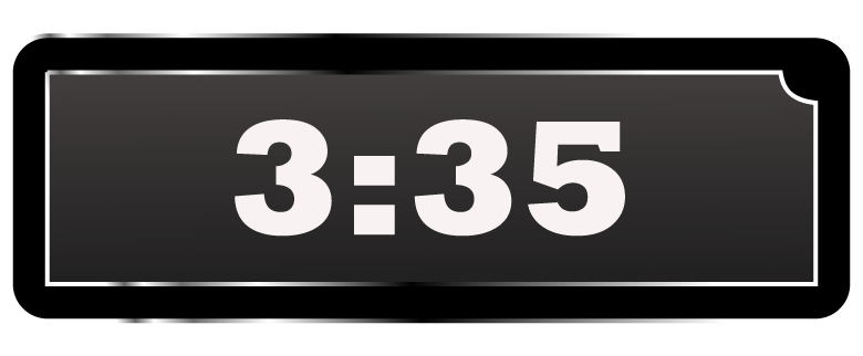 Math Clip Art--Digital Clock Face Showing 3:35