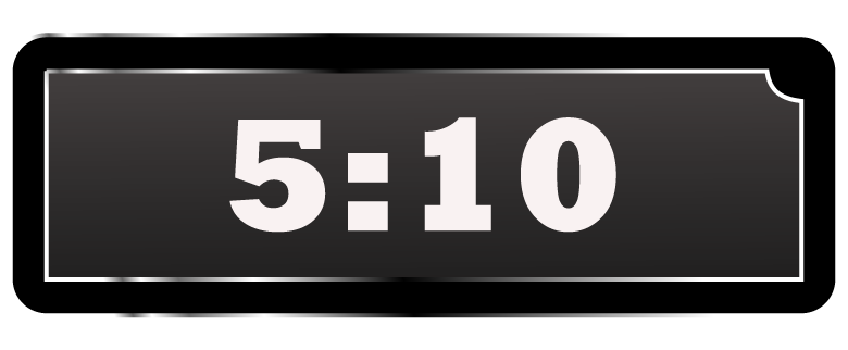 Math Clip Art--Digital Clock Face Showing 5:10