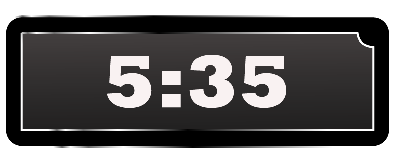 Math Clip Art--Digital Clock Face Showing 5:35