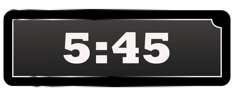 Math Clip Art--Digital Clock Face Showing 5:45