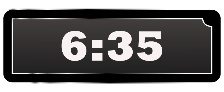 Math Clip Art--Digital Clock Face Showing 6:35