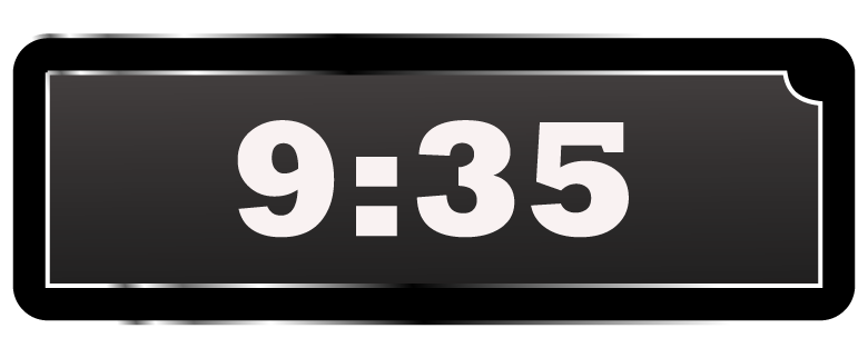 Math Clip Art--Digital Clock Face Showing 9:35
