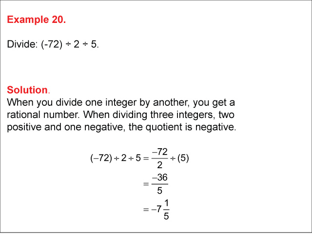 dividing integers problem solving