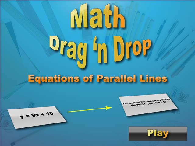 Interactive Math Game--DragNDrop Math--Equations of Parallel Lines