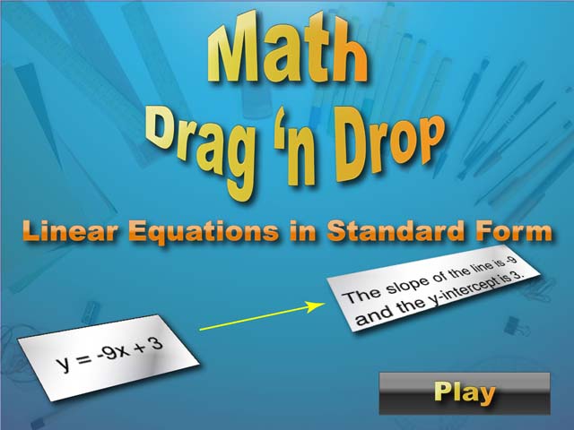 Interactive Math Game--DragNDrop Math--Linear Functions