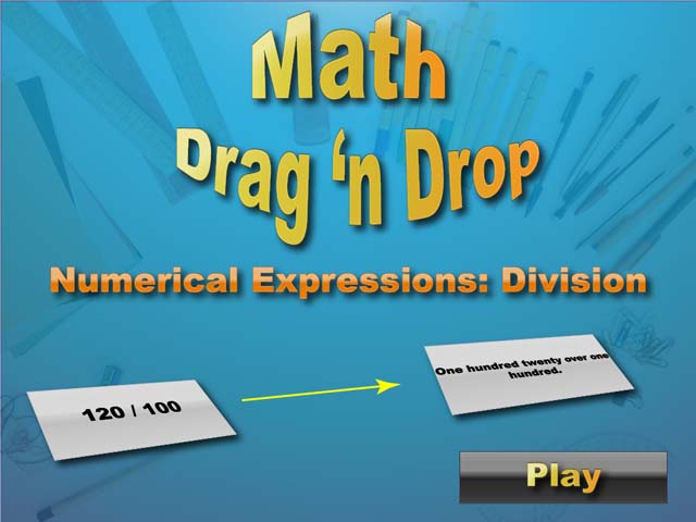 Interactive Math Game--DragNDrop Math--The Language of Math--Numerical Expressions--Division