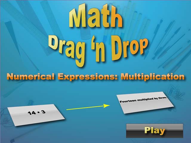 Interactive Math Game--DragNDrop Math--The Language of Math--Numerical Expressions--Multiplication