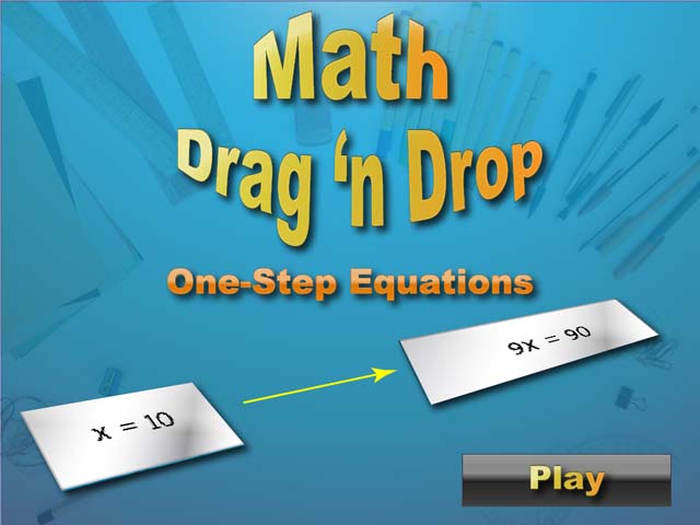 Interactive Math Game--DragNDrop Math--One-Step Equations