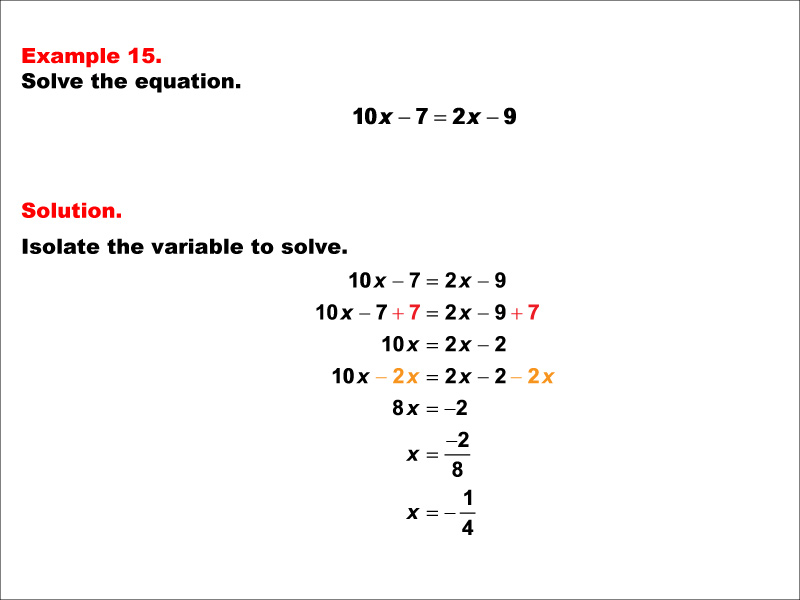Math Example--Solving Equations--One-Variable Equations: Example 15