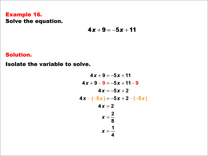 Math Example--Solving Equations--One-Variable Equations: Example 16