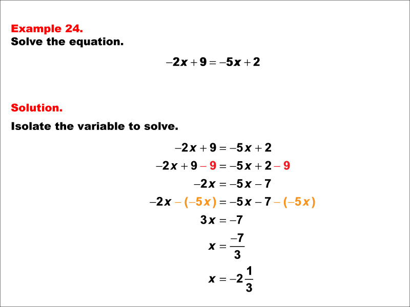 Math Example--Solving Equations--One-Variable Equations: Example 24
