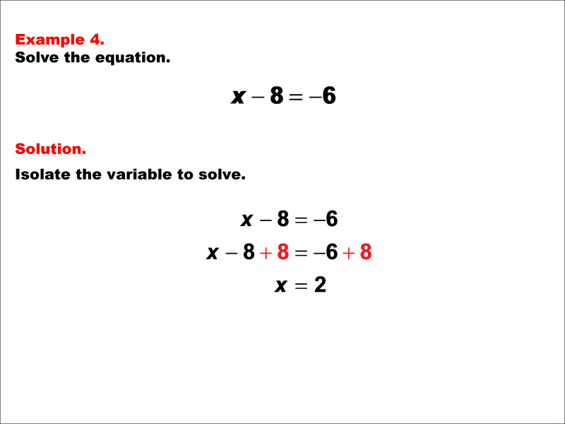 Math Example--Solving Equations--One-Variable Equations: Example 4