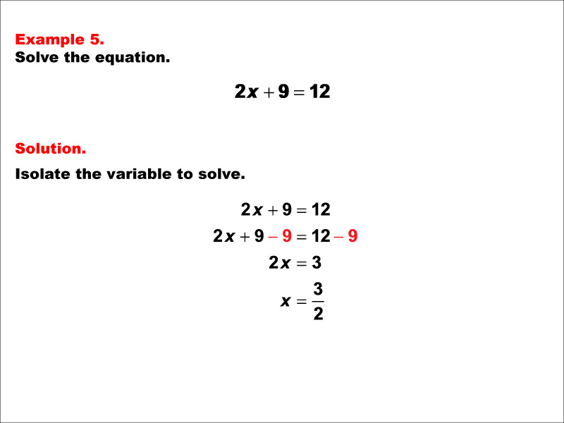 Math Example--Solving Equations--One-Variable Equations: Example 5