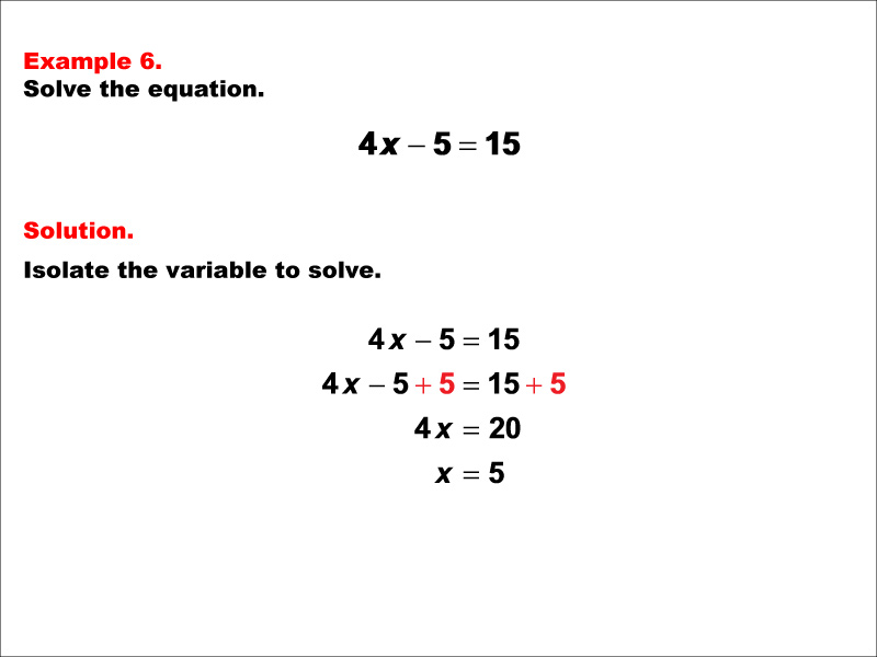 Math Example--Solving Equations--One-Variable Equations: Example 6