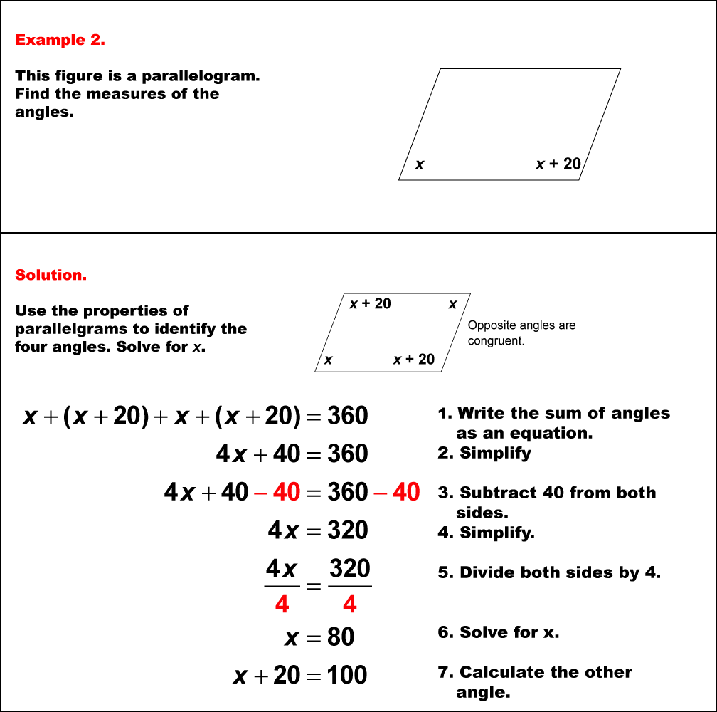 Math Example--Solving Equations--Solving Equations with Angle Measures 2--Example 2