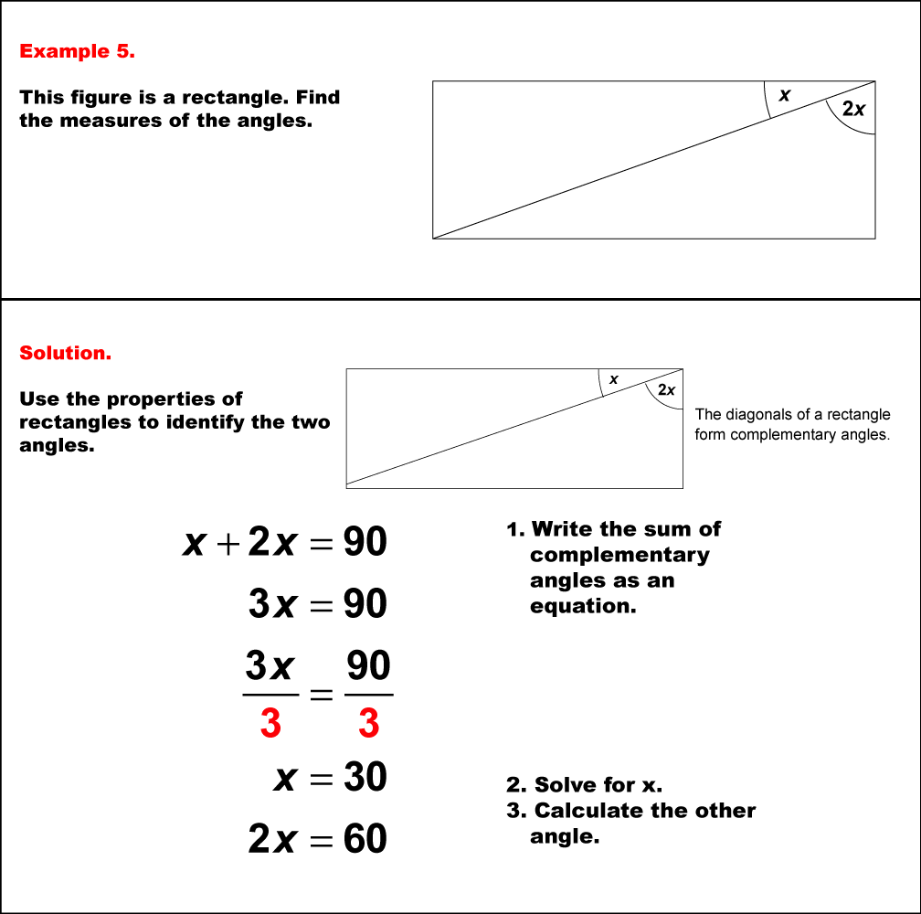 Math Example--Solving Equations--Solving Equations with Angle Measures 2--Example 5