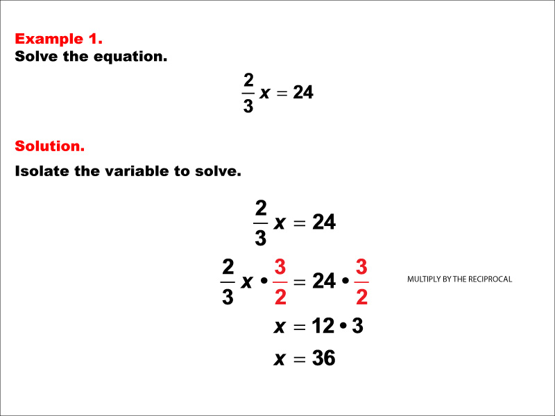 In this math example solve an equation that has fractions.