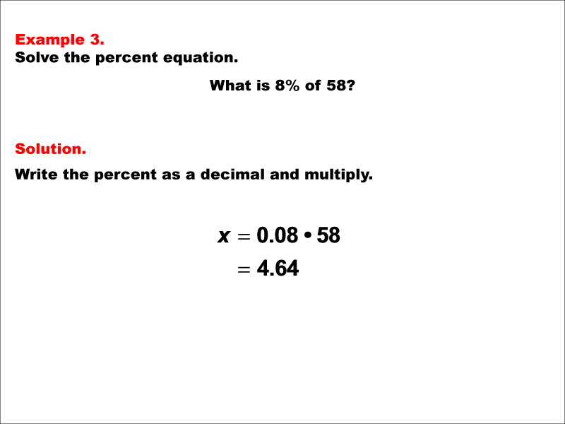 Math Example--Percents-- Equations with Percents: Example 3