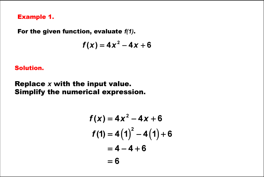 Math Example--Quadratics--Evaluating Quadratic Functions: Example 1