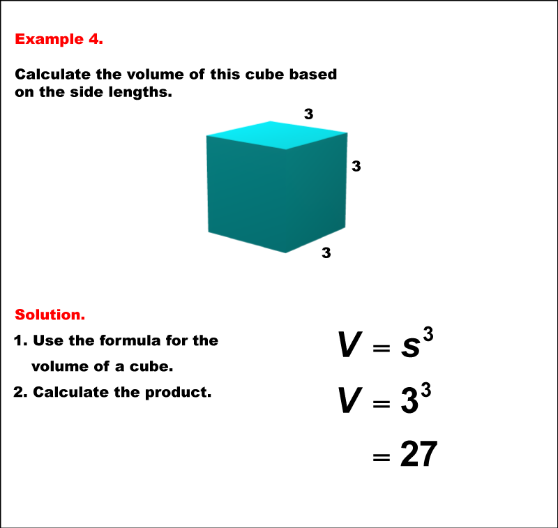 Math Example--Volume Concepts--Exploring Volumes of Cubes: Example 4