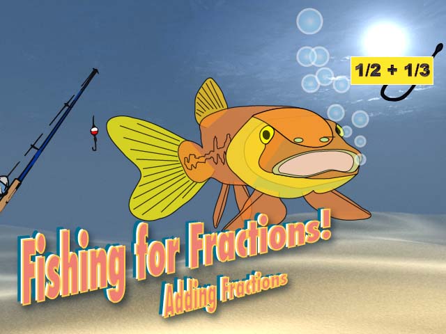 Interactive Math Game--Fishing for Fractions, Addition