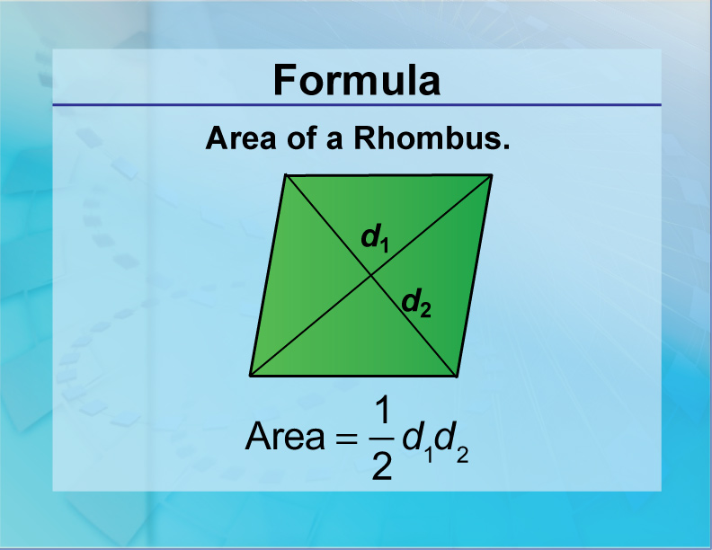 Formulas--Area of a Rhombus