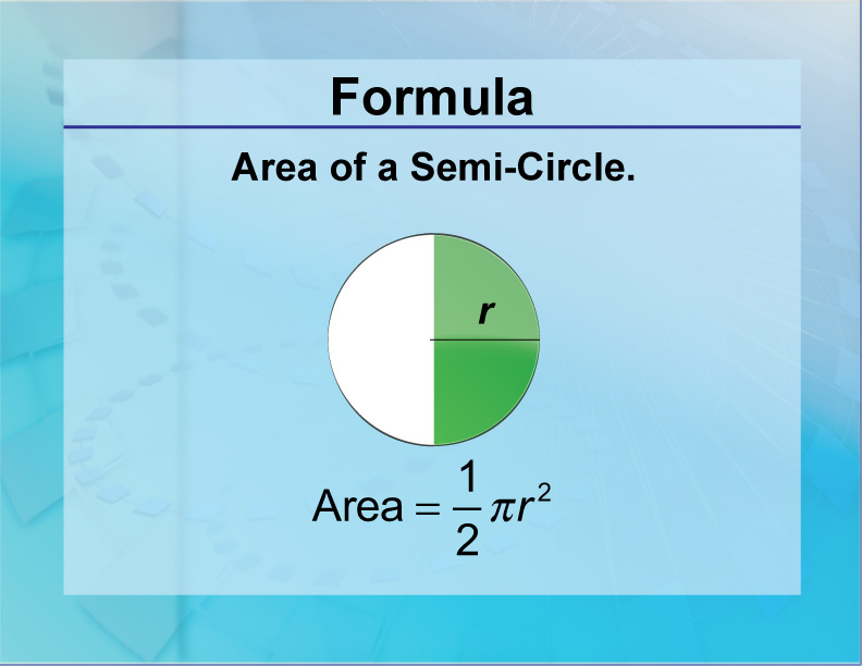 Formulas--Area of a Semi-Circle