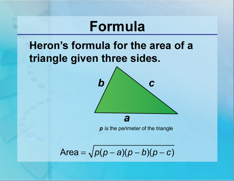 Formulas--Heron's Formula