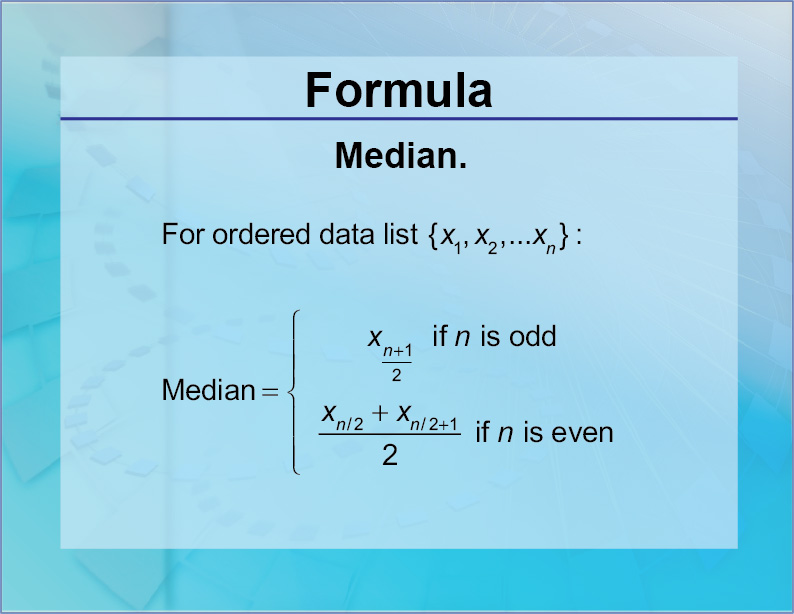 Median formula