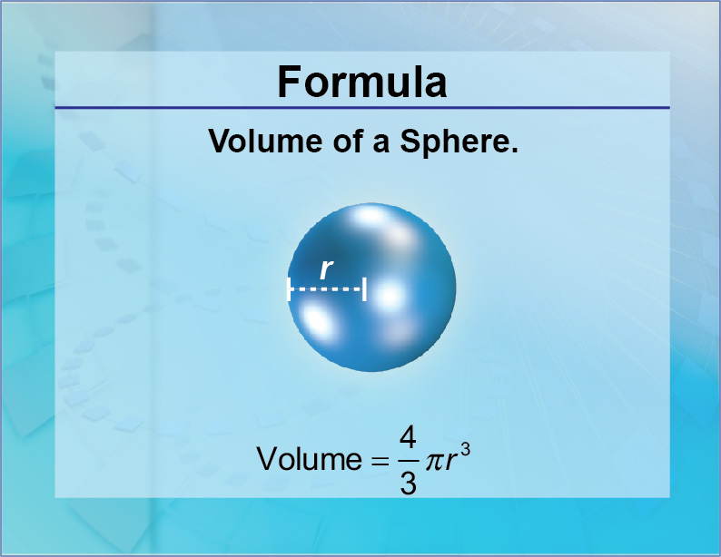 Formulas--Volume of a Sphere