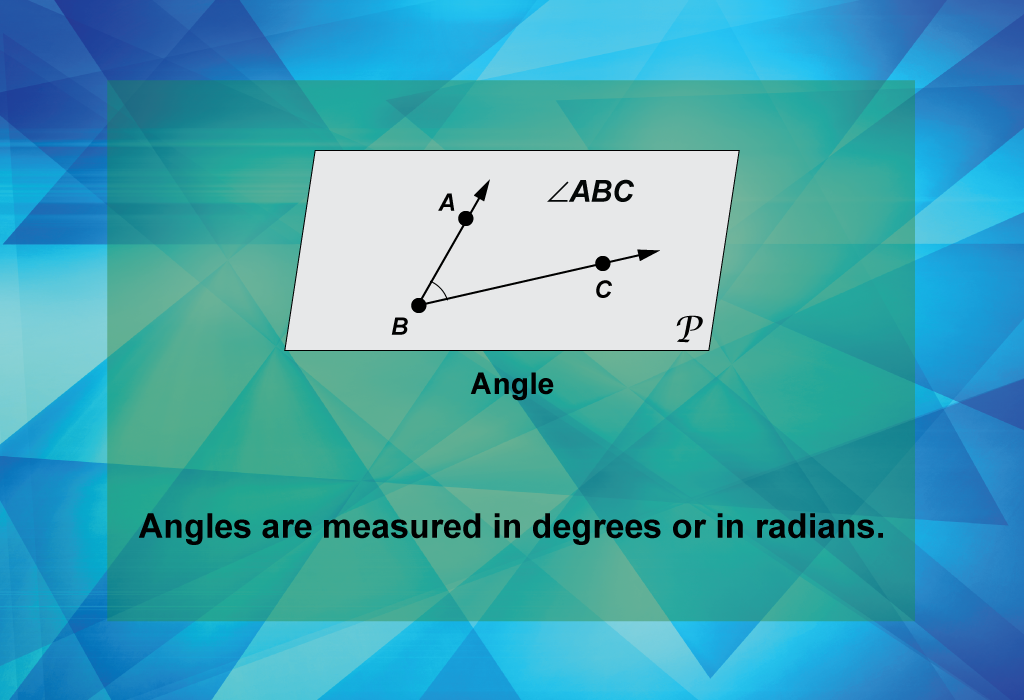 Angles are measured in degrees or in radians.