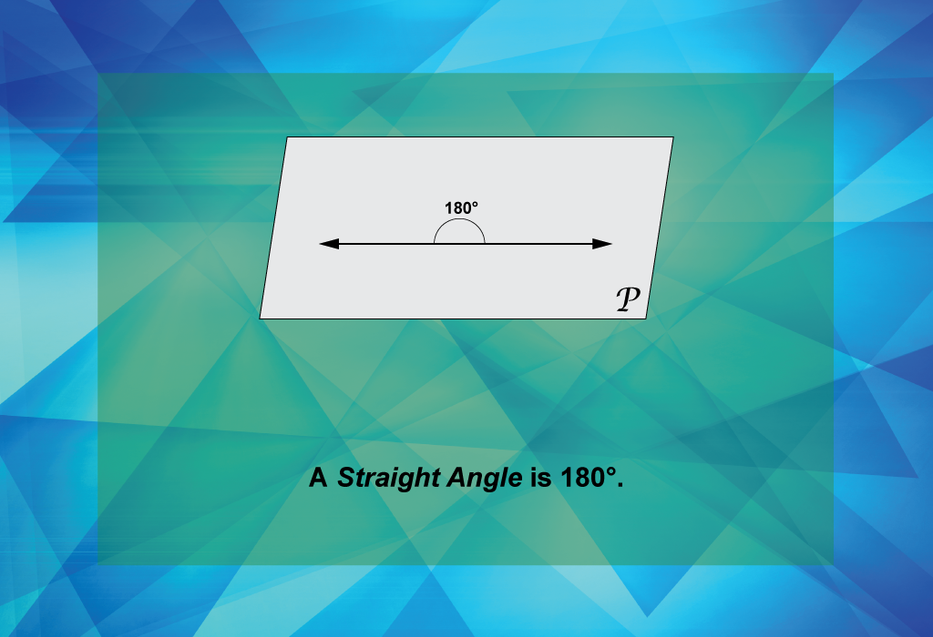 A Straight Angle is 180°.
