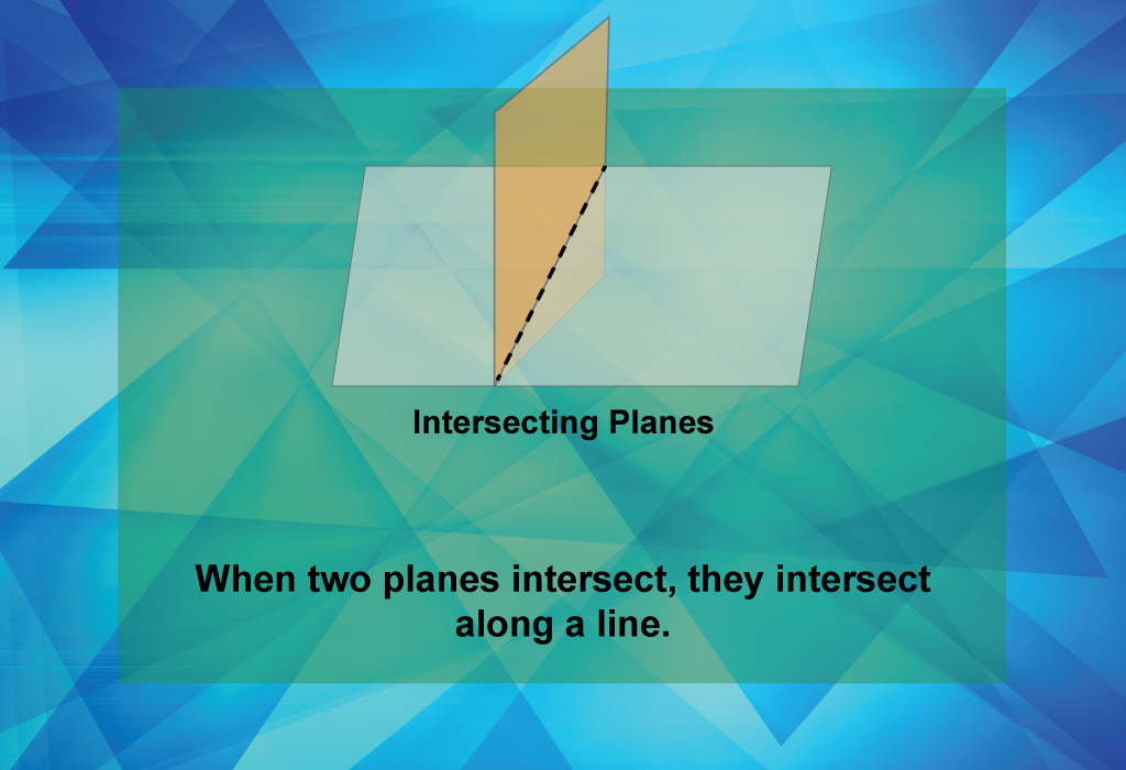 When two planes intersect, they intersect along a line.