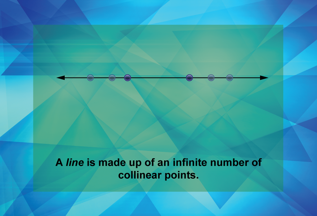 A line is made up of an infinite number of collinear points.