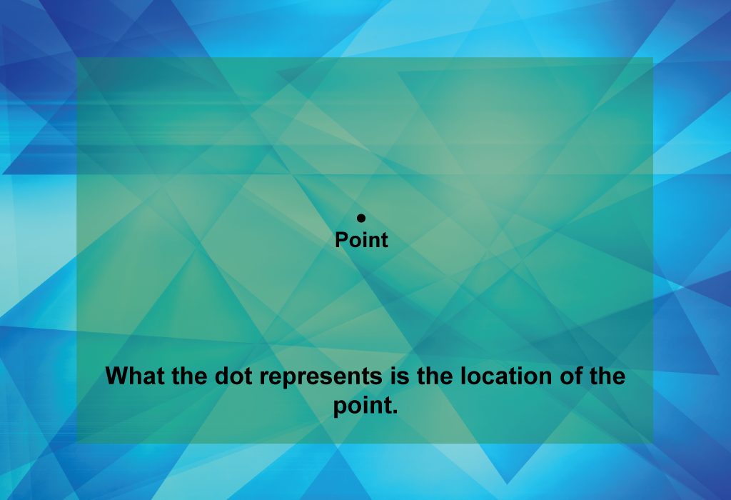 What the dot represents is the location of the point.