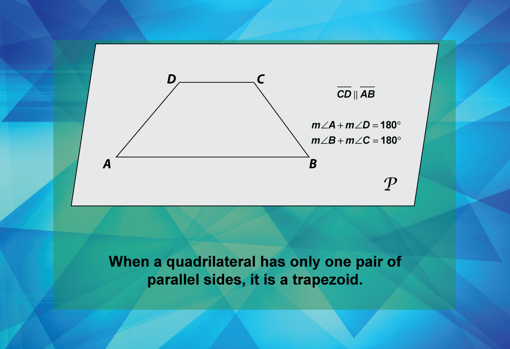 When a quadrilateral has only one pair of parallel sides, it is a trapezoid.