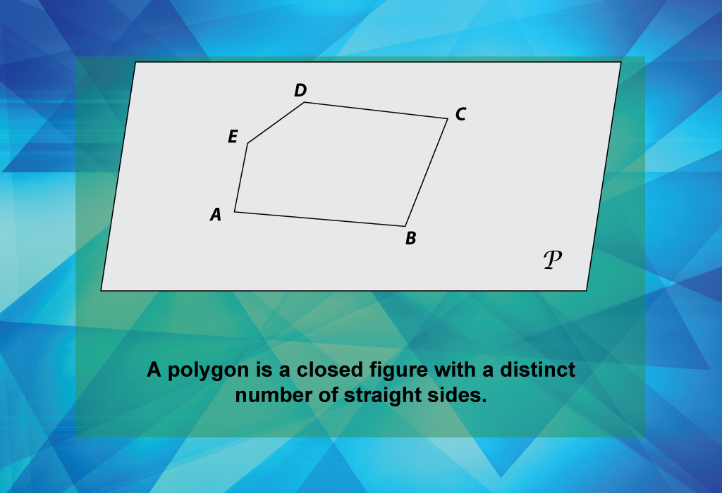 A polygon is a closed figure with a distinct number of straight sides.
