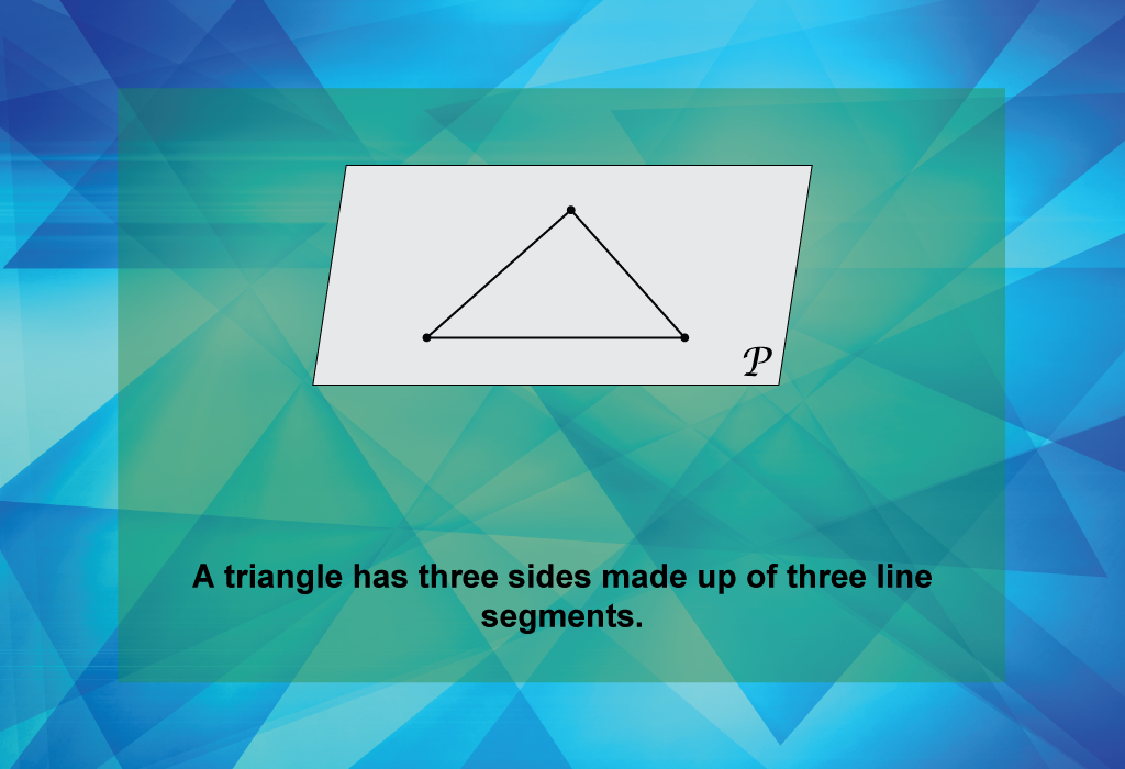A triangle has three sides made up of three line segments.